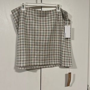 NWT Reformation Size 16 skirt, tweed blue and tan pattern